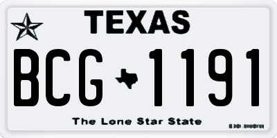 TX license plate BCG1191