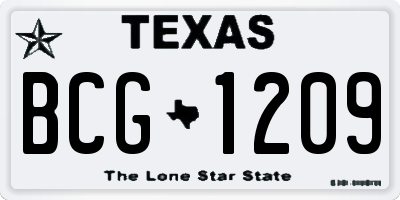 TX license plate BCG1209