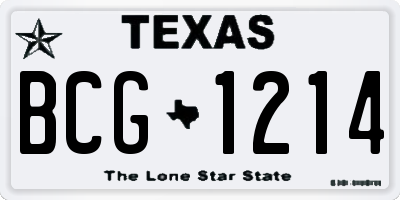 TX license plate BCG1214