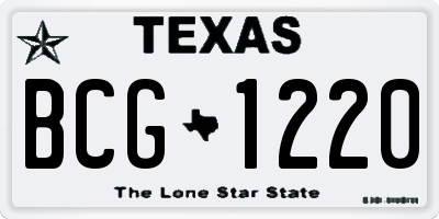 TX license plate BCG1220