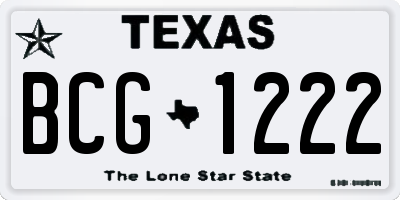 TX license plate BCG1222