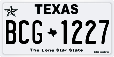 TX license plate BCG1227