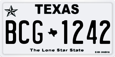 TX license plate BCG1242