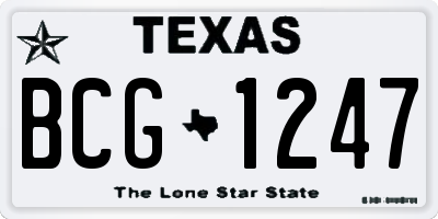 TX license plate BCG1247