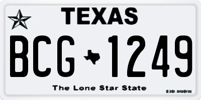 TX license plate BCG1249