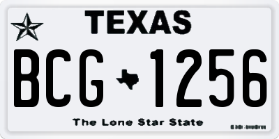 TX license plate BCG1256