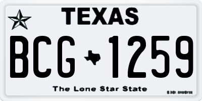 TX license plate BCG1259