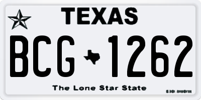 TX license plate BCG1262