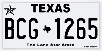 TX license plate BCG1265