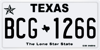 TX license plate BCG1266