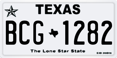 TX license plate BCG1282