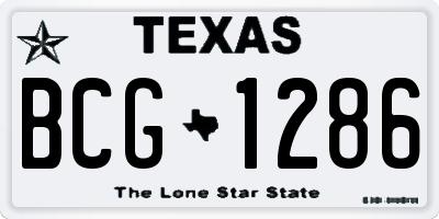 TX license plate BCG1286