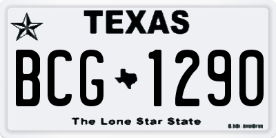 TX license plate BCG1290