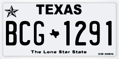 TX license plate BCG1291