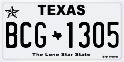 TX license plate BCG1305