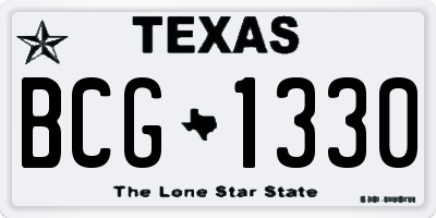 TX license plate BCG1330