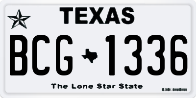 TX license plate BCG1336