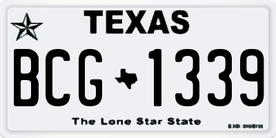 TX license plate BCG1339