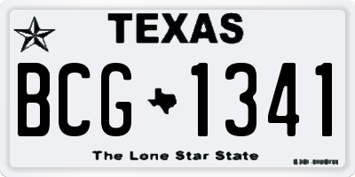 TX license plate BCG1341