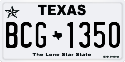 TX license plate BCG1350