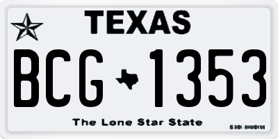 TX license plate BCG1353