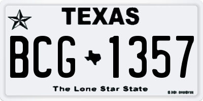 TX license plate BCG1357