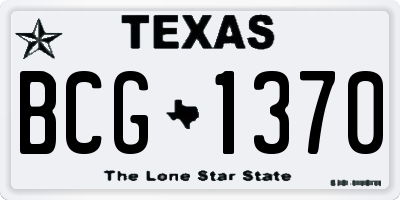 TX license plate BCG1370