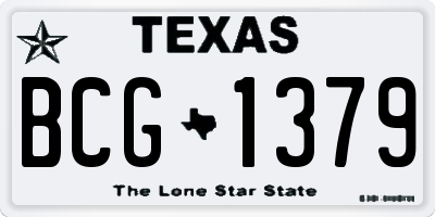 TX license plate BCG1379