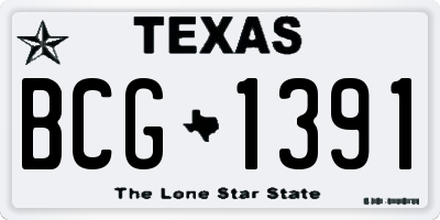 TX license plate BCG1391