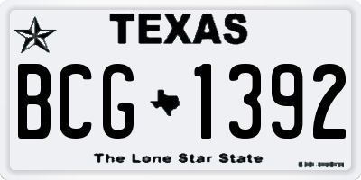TX license plate BCG1392