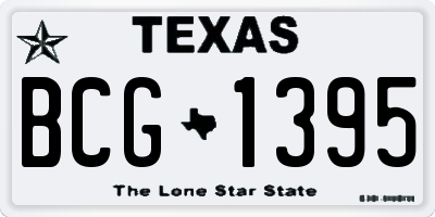 TX license plate BCG1395