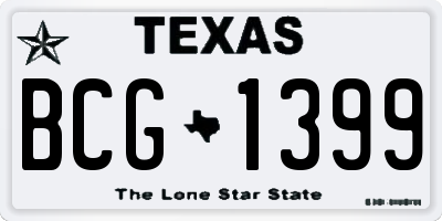 TX license plate BCG1399