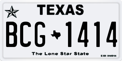 TX license plate BCG1414