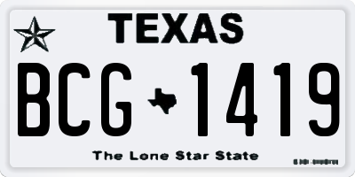 TX license plate BCG1419