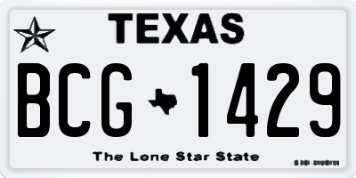 TX license plate BCG1429