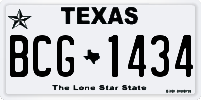 TX license plate BCG1434