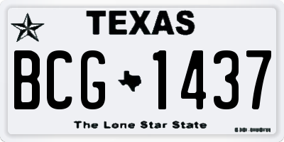 TX license plate BCG1437