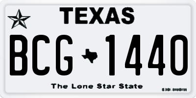 TX license plate BCG1440
