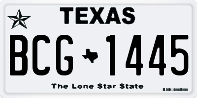 TX license plate BCG1445