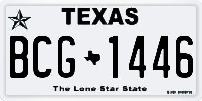 TX license plate BCG1446