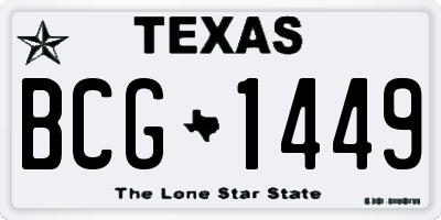 TX license plate BCG1449