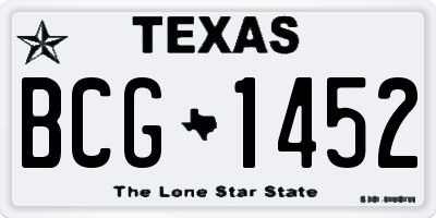 TX license plate BCG1452