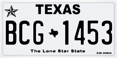 TX license plate BCG1453