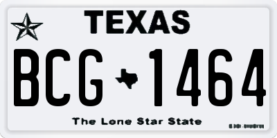 TX license plate BCG1464
