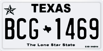 TX license plate BCG1469
