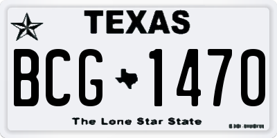 TX license plate BCG1470