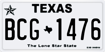 TX license plate BCG1476