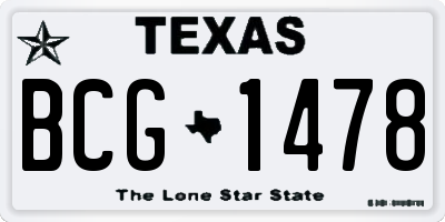 TX license plate BCG1478
