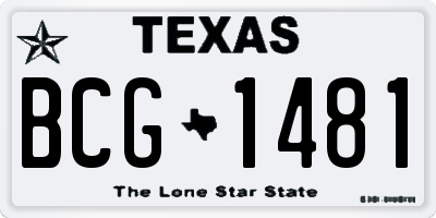 TX license plate BCG1481