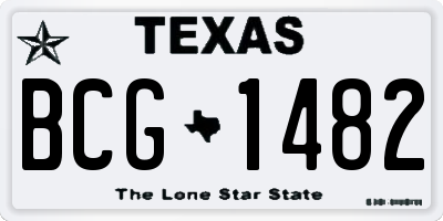 TX license plate BCG1482
